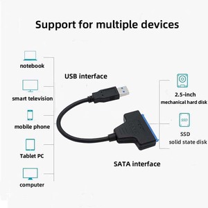 Cantell 2.5&quot; Inch 7+15pin 22Pin HDD SSD <strong>External</strong> <strong>Hard</strong> Drive Adapter Data Cable <strong>USB</strong> 3.0 To SATA Converter - Product Image 4