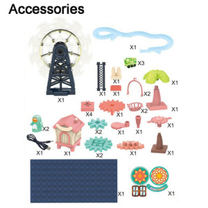 Bloques de construcción de Tren Eléctrico para niños, juguete de ensamblaje de tren con ranuras para coche, para educación temprana - Product Image 4