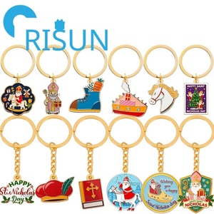 Porte-clés Souvenir Personnalisé en Métal de Noël, Ornement Festif de la Sainte-Nicolas, Vente en Gros - Product Image 1