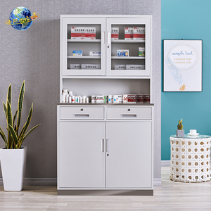 Tủ đựng dụng cụ y tế và nha khoa hiện đại có bàn xử lý đồ dùng bằng thép, làm bằng kim loại - Product Image 2