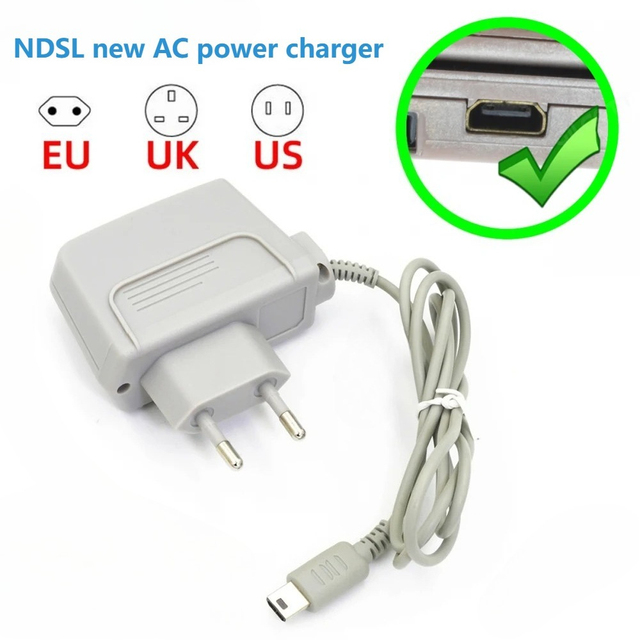 New Nintendo DS Lite AC Power Supply Charger Adapter EU/UK/US Compatible Home Travel Use Game Console