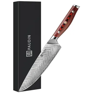P1 OEM Premium 8 inç şef bıçağı 67-layers şam çelik G10 kolu mutfak bıçağı et şef bıçağı