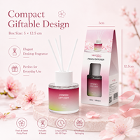 Diffuseur de parfum OEM ODM 50 ml à la pêche, huile essentielle botanique, bouteille écologique, désodorisant longue durée, décoration de luxe