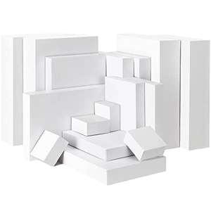 Moretoes 16 <b>Pack</b> White <b>Cardboard</b> Rectangular Gift <b>Boxes</b> Lids Assorted Sizes (4-17 Inch) Bulk <b>for</b> Clothing Holidays - Product Image 1