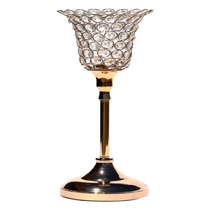 Handmade Luxury <b>Crystal</b> Candle Holder Gold Plated Metal Decorative Candle <b>Stand</b> for Modern Home Wedding for Christmas - Product Image 1