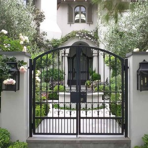 Lối vào chính wrought sắt cửa Thiết kế trượt Swing sắt cổng đường lái xe Cổng ngoài trời sang trọng đôi cửa sắt cửa - Product Image 3