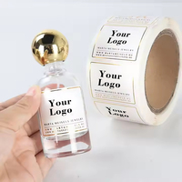 Impression d'autocollants pour mini-flacons transparents de 10 ml et 100 ml, étiquettes transparentes en forme de fleur, emballage de flacons de parfum à bille, étiquette blanche