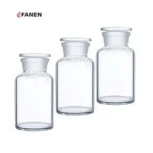 Fanen Laboratory 500ml Wholesale Empty Lab Clear Wide Mouth Apothecary Glass Reagent Bottles