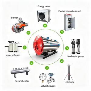 Chaudière à vapeur à haute capacité, au <span class=keywords><strong>gaz</strong></span> et au mazout, <span class=keywords><strong>prix</strong></span> usine, pour le chauffage industriel des industries textile et caoutchouc - Product Image 2