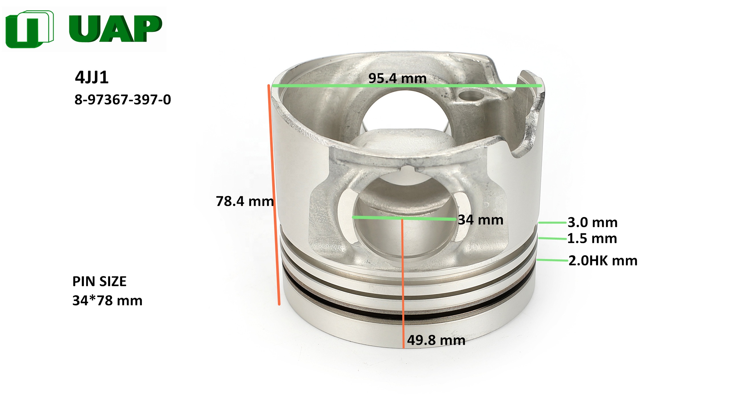 驚きの安さ Tin Alfin Coated NO.8-97367 OEM Piston 4JJ1 Parts Auto Spare テーブル・チェア・ハンモック