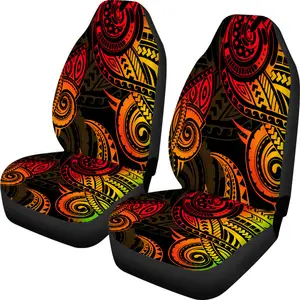 Rasta Farbe Polynesische Stammes drucke Auto Kissen bezüge Benutzer definierter Druck Großhandel Wasch bare Reggae Autos itz bezug Set Universal