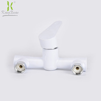 Robinet de douche en céramique blanche avec valve en plastique pour salle de bain, robinet de lavabo à eau mixte, robinet de douche chinois