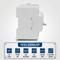 YUYE 63A 2P 4P AC400V Commutateur de transfert automatique domestique ATS pour boîtier de distribution solaire photovoltaïque CE CCC OEM