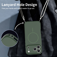 Coque Pure Couleur Vert Toucher Peau pour iPhone 17 Pro Max, Protection Magnétique de l'Objectif à Trous de Précision, avec Airbags Intégrés
