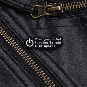 Avez-vous essayé de l'éteindre et de l'allumer à nouveau texte émail broche fermeture bouton sac à dos Badge vêtements accessoires cadeau bijoux - Product Image 6