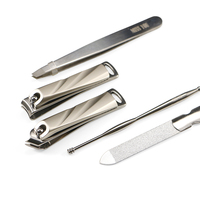 Kit de manucure et pédicure professionnel 5 en 1, luxueux, en acier inoxydable, outil de soin des ongles, coupe-ongles pour doigts et orteils, ensemble en cuir PU