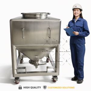 500L 1000L 2000L Sanitary Food Grade <b>Storage</b> Bin Stainless Steel Movable Powder <b>Storage</b> IBC Tank Container - Product Image 5
