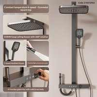Ensemble de robinets de douche en laiton massif gris canon de fusil pour usage domestique, robinet de salle de bain froid et chaud, pomme de douche grise, combinaison de douche