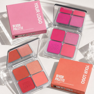Paleta de Rubor de 4 Colores con Acabado Suave, Mate y Brillante, Pigmentos Mezclables, Aspecto Natural, <span class=keywords><strong>Maquillaje</strong></span> para Mejillas, Marca Privada, Logotipo Personalizado, Venta al Por Mayor - Product Image 1
