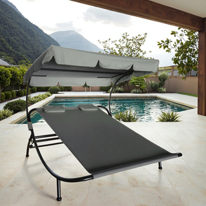 OEM letto salotto con CanopyModern per il tempo libero all'aperto <span class=keywords><strong>giardino</strong></span> Patio in metallo doppio sedile Relax sedia - Product Image 4