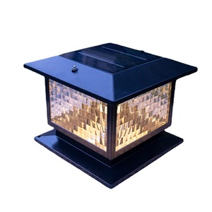 Lampadaire solaire LED extérieur IP65, blanc chaud, abat-jour en verre, corps en aluminium, 3500K Ra80, 50000 heures, pour jardin, allée, décoratif - Product Image 1