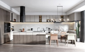 Meubles de <span class=keywords><strong>cuisine</strong></span> minimalistes haut de gamme <span class=keywords><strong>avec</strong></span> plan de travail en quartz, meubles de <span class=keywords><strong>cuisine</strong></span> modulaires sur mesure <span class=keywords><strong>avec</strong></span> étagères <span class=keywords><strong>ouvertes</strong></span> et porte-bouteilles - Product Image 6