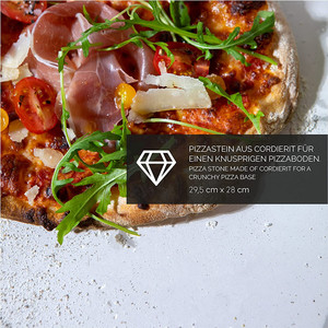 Deslizador de <span class=keywords><strong>pizza</strong></span> crujiente de estilo italiano, piedra para hornear de aluminio y cordierita con cortador, herramientas de madera para <span class=keywords><strong>pizza</strong></span> en caja - Product Image 2