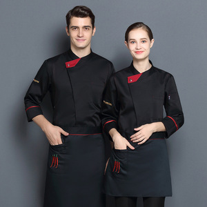 Chaqueta de chef de Otoño de manga larga Uniformes de restaurante y bar de manga corta Abrigos Uniforme de chef - Product Image 5