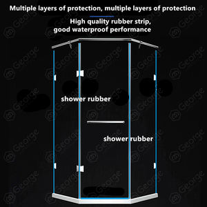Panneau de douche en verre acrylique sans cadre carré moderne avec cadre noir, épaisseur 12 mm, marque George More, garantie <span class=keywords><strong>5</strong></span> ans - Product Image 5