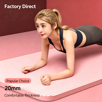 Tapis de yoga NBR écologique antidérapant extra épais réversible résistant à la chaleur 10/15/20mm pour Pilates, danse et exercices, avec sac de transport