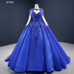 Jancember RSM67160 Robe de soirée à manches longues en dentelle avec appliques pour femmes - Product Image 6