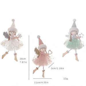 DAMAI Soft Fabric Winged Angel Girl Hanging Ornament 3 Color Tulle Skirt Fairy Doll Pendant for Christmas Tree <b>Decor</b> - Product Image 6