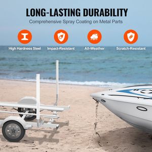 2024 Marine Trailer Guide Set 48'' Flexibly Adjustable Poles Steel Supports with PVC Coating for Ski Fishing <b>Sailboat</b> Transport - Product Image 4