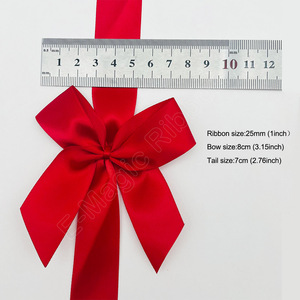 E-ma thuật chất lượng cao tùy chỉnh 8cm Pre Made Ribbons <span class=keywords><strong>Bow</strong></span> satin giáng sinh đóng gói <span class=keywords><strong>Bow</strong></span> với băng cho hộp quà tặng gói <span class=keywords><strong>Bow</strong></span> - Product Image 6