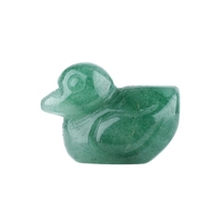 Nouvel Ornement en Pierre Sculptée en Forme de Canard de 25 MM, en Aventurine Verte, Pierre Précieuse de Cristal, Cadeau Idéal pour Fêtes, Vacances, Décoration de Bureau et pour Amis