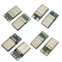 Venta al por mayor Tipo C 16 Pin / 24 Pin Conector macho con placa PCB Terminación de soldadura Montaje Conector USB para carga rápida