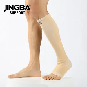 JINGBA Médical CE ISO Usine Long Mollet Cheville Compression Brace Running Protector 23mmHg ~ 32mmHg Cheville Mollet Manches Soutien des Jambes