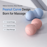 Rouleau de massage en silicone double balle texturé pour points de pression, relaxation musculaire, yoga, personnalisable OEM, directement de l'usine