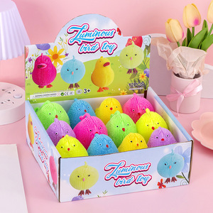 Bestseller Cartoon Glowing Chick Furry <b>Ball</b> <b>Squeezing</b> Toy Kids' 5-7 Years Stress Relief Wholesale Supply for Street Vendors - Product Image 1