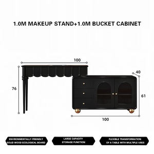 طاولة تزيين بتصميم بسيط حديث وعصري وعصري ومضاءة بمرآة ومضيئة بالكامل لغرفة النوم وغرفة نوم طاولة خشبية زاوية - Product Image 6