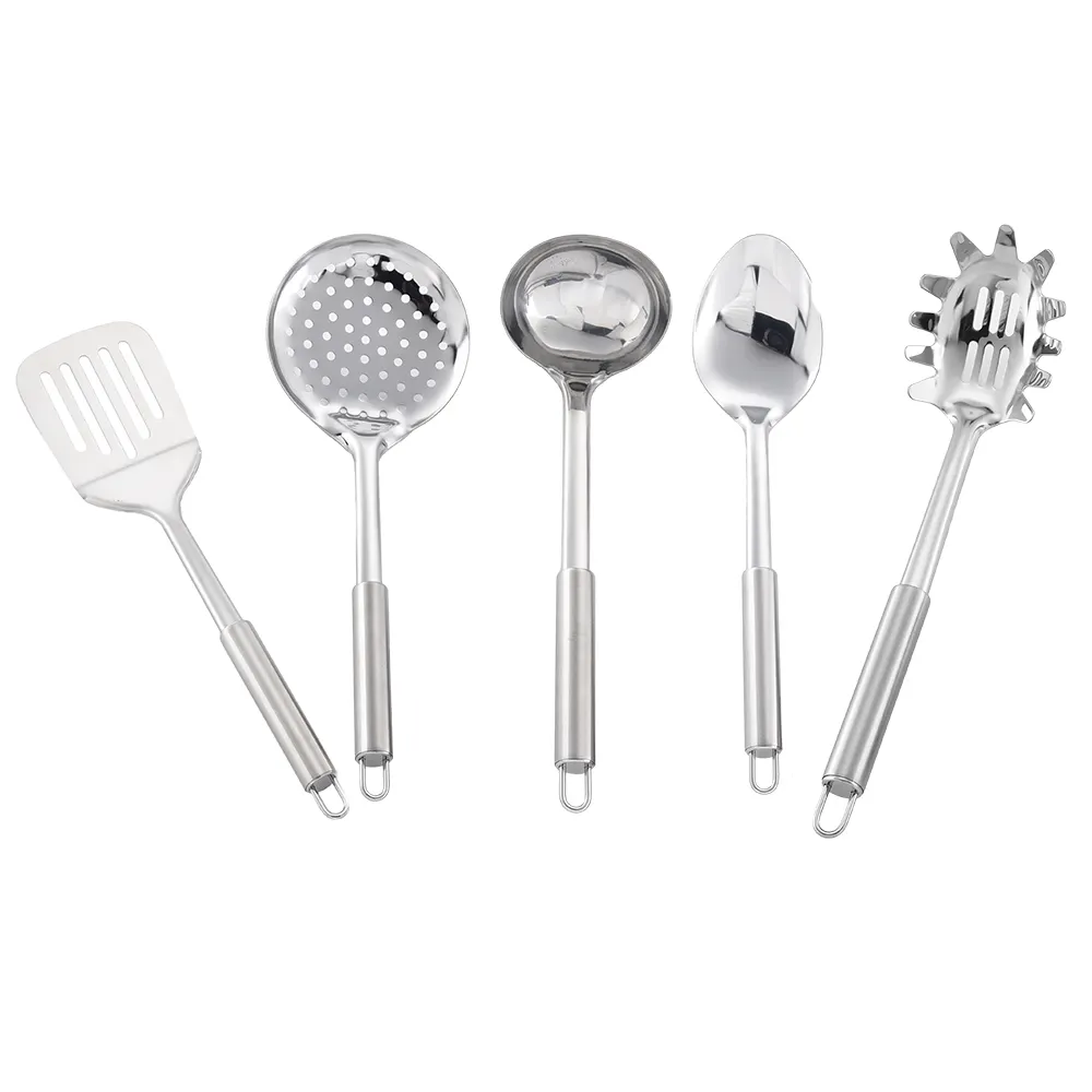 Juego de accesorios de cocina de acero inoxidable de lujo al por mayor de fabricantes, juegos de utensilios de cocina para el hogar y Chef