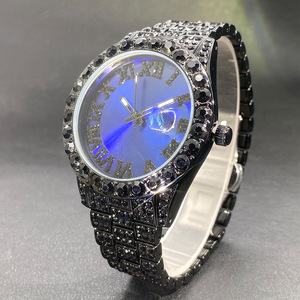 Montre Punk Rock à Cadran Rouge, Vente en Gros, Personnalisée, Gothique, Sertie <span class=keywords><strong>de</strong></span> Pierres CZ, Chiffres Romains, Montre-Bracelet à Quartz pour Papa - Product Image 2