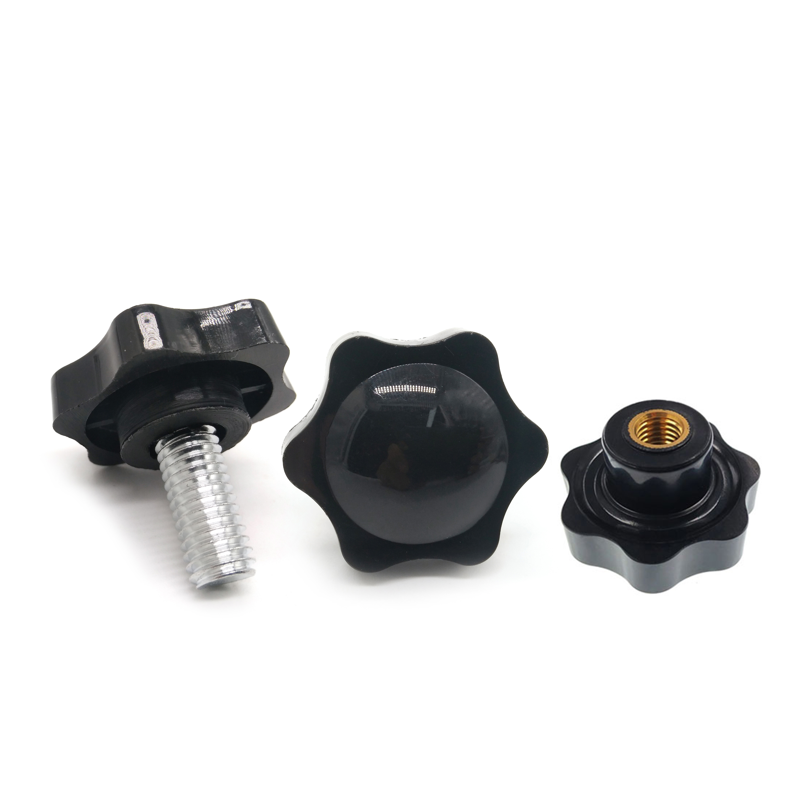 thumbnail image 2 of M6x15mm Male Thread Knurled Clamping Knobs Grip Thumb Screw On Type 2 Pcs Screws 2 of 11