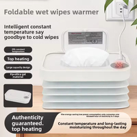 Chauffe-lingettes pliable sans fil USB avec 3 températures réglables, affichage numérique, distributeur de lingettes pour la maison, l'extérieur et les voyages