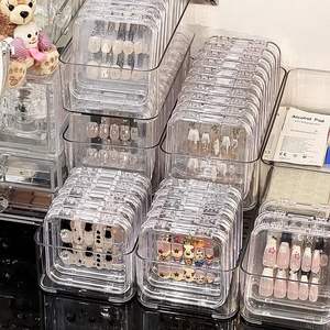 Низкая цена оптовая продажа прозрачная носимая коробка для маникюра коробка для хранения гвоздей прозрачная акриловая коробка для упаковки ювелирных изделий - Product Image 1