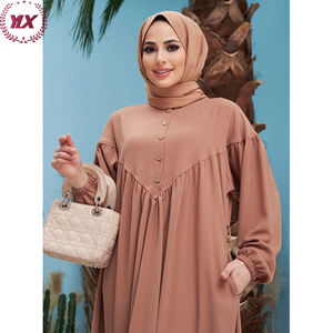Elegant High Quality Crepe <strong>Abaya</strong> Dress for Muslim Women Front Button Dubai Islamic Clothing <strong>Modanisa</strong> Islamic Clothing Collection - Product Image 5