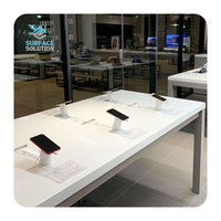 Meuble de bureau moderne en pierre artificielle à surface solide avec chargeur sans fil intégré SURFACE SOLUTION Garantie 5 ans