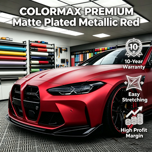 Vinilo de PVC para Envoltura de Autos de Alta Calidad, Color Rojo Metálico Mate, 1.52*17M, con Liberación de Aire - Product Image 1