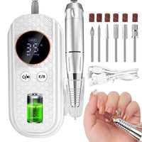 Perceuse à ongles électrique portable sans fil rechargeable 35000 tr/min avec écran LCD numérique pour manucure, polissage et dépose de gel