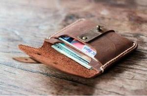 Tarjetero de Cuero Delgado para <span class=keywords><strong>Hombre</strong></span>, Diseño Original Personalizado, Cartera de Cuero Crazy Horse - Product Image 6